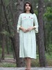 Bell Sleeve Hand Embroidered Green Dress